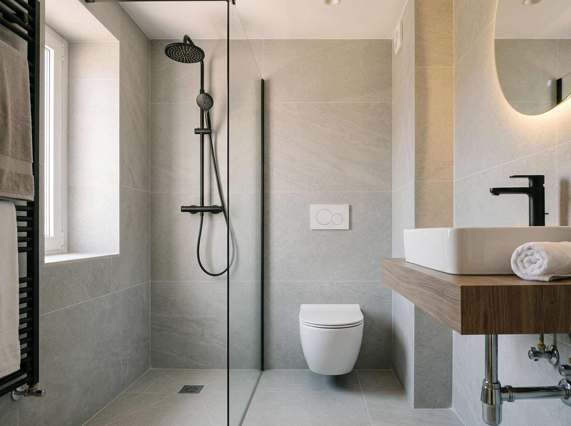 Baño reformado con nueva instalación de fontanería en Valencia